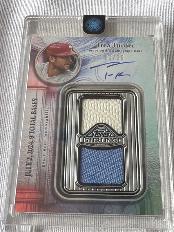 Trea Turner 2025 Topps Sterling Auto Relic /25 Game Used Patch Phillies