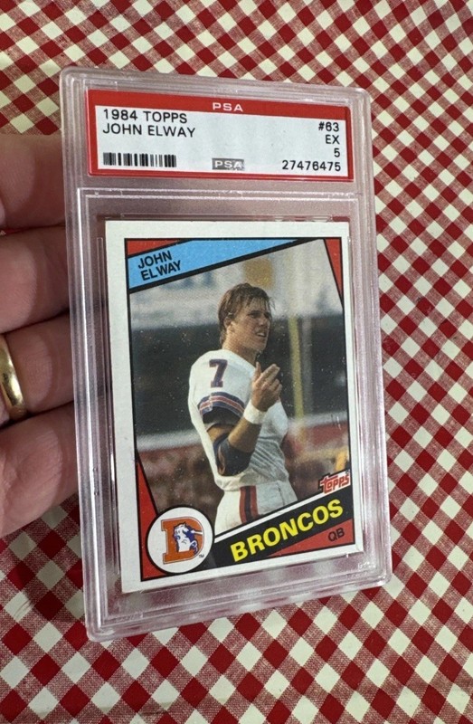 John Elway PSA 5 Rookie Vintage Topps Football Card 1984 NFL Denver Broncos RC