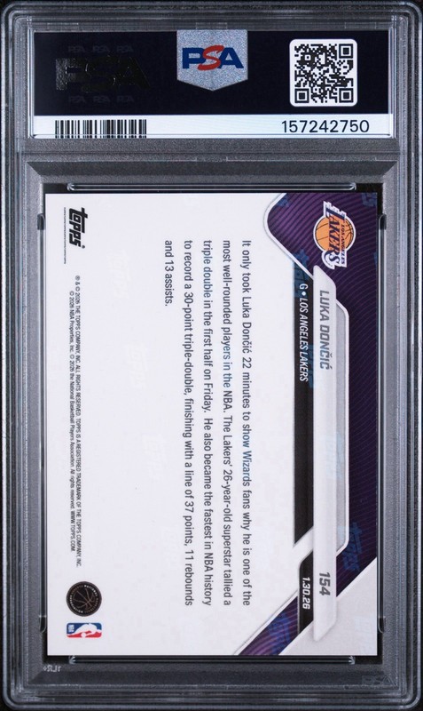 Luka Doncic PSA 10 Topps Now 154 view 2