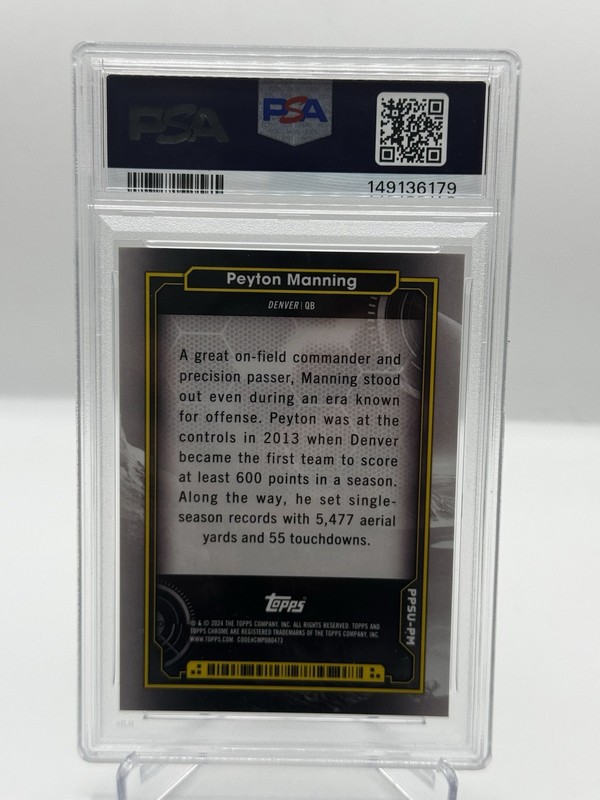 2024 Topps Cosmic Chrome Planetary Pursuit The Sun Peyton Manning PSA 10 view 2