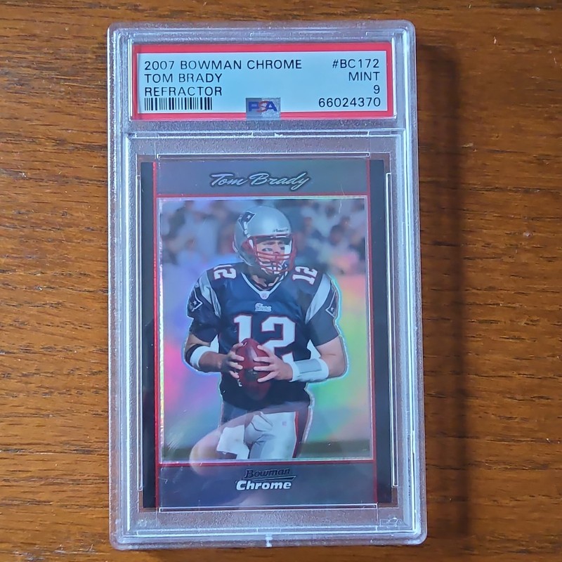 2007 BOWMAN CHROME REFRACTOR #BC172 TOM BRADY PSA 9