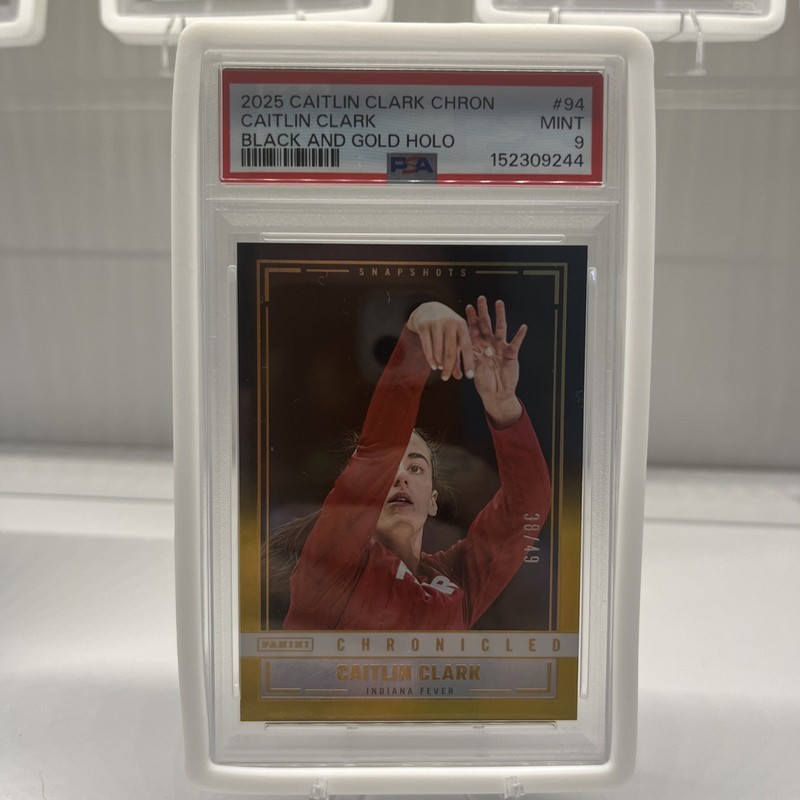 Caitlin Clark PSA 9 Chronicled /49 Gold Holo