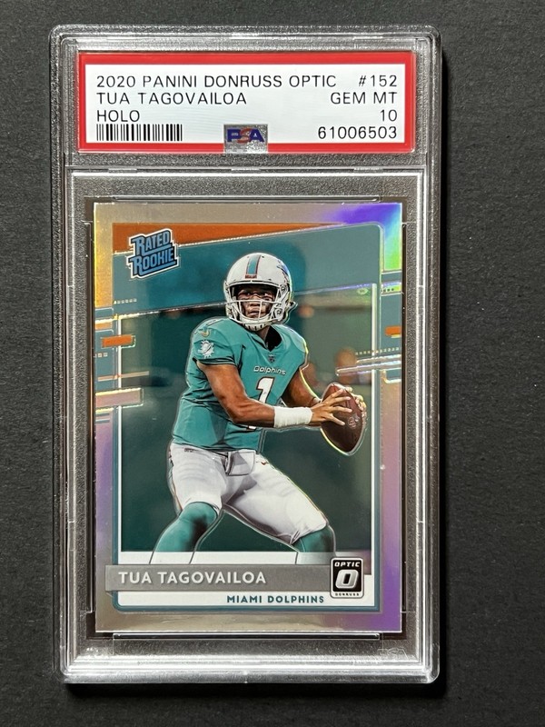 2020 Donruss Optic Holo Tua Tagovailoa Rated Rookie RC #152 PSA 10 Gem Mint