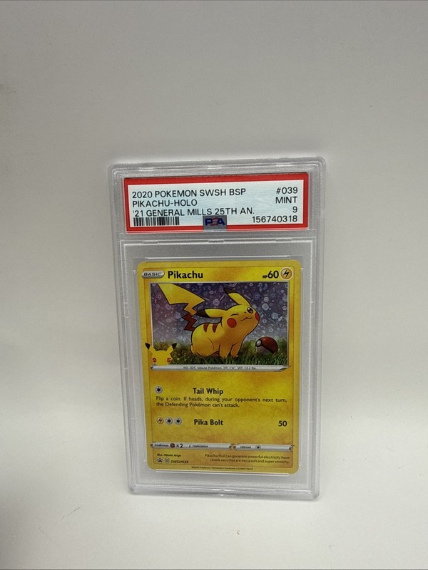 2020 POKEMON SWSH BLACK STAR PROMO #039 PIKACHU-HOLO PSA 9