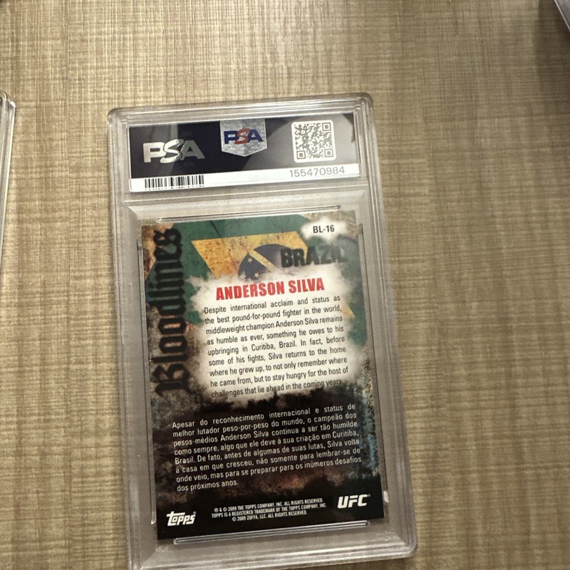 Anderson Silva 2009 Topps UFC Bloodlines Rookie PSA 10 The Spider #BL-16 view 2