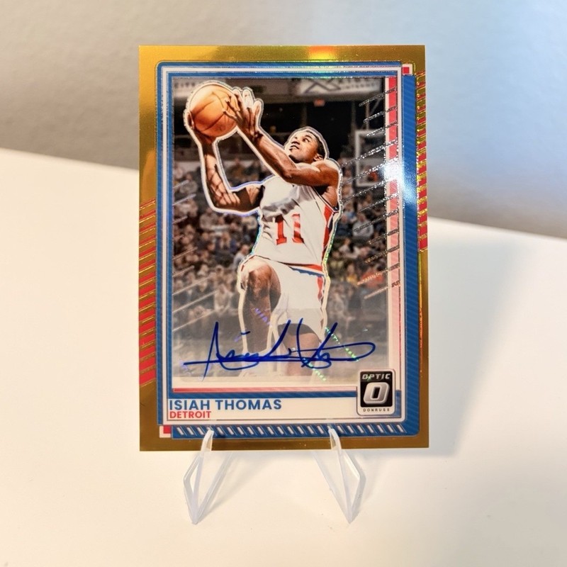 Panini Isiah Thomas 2026 Donruss Optic Prizm Gold Auto 03/10 Pistons