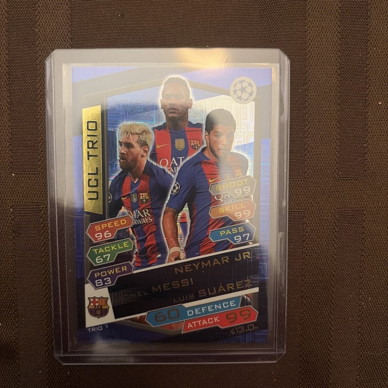 TOPPS MATCH ATTAX 2016-17 UCL TRIO MESSI + SUAREZ + NEYMAR