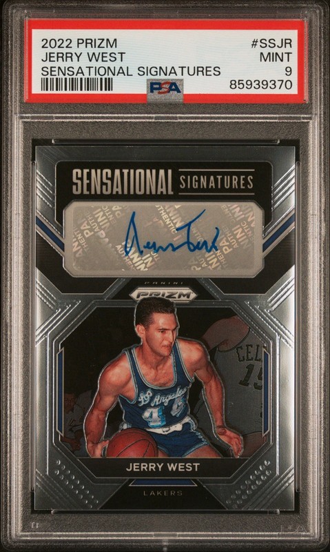 2022 Panini Prizm Basketball Jerry West Sensational Signatures Auto PSA 9
