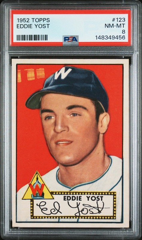 1952 Topps #123 - Eddie Yost PSA 8 NM-MT