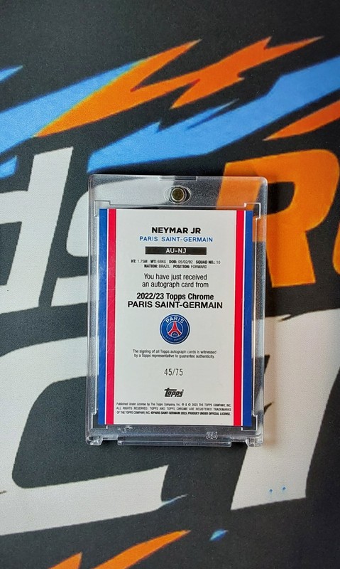 2024 Topps Chrome Neymar Jr On-Card Auto Refractor #/75 view 2