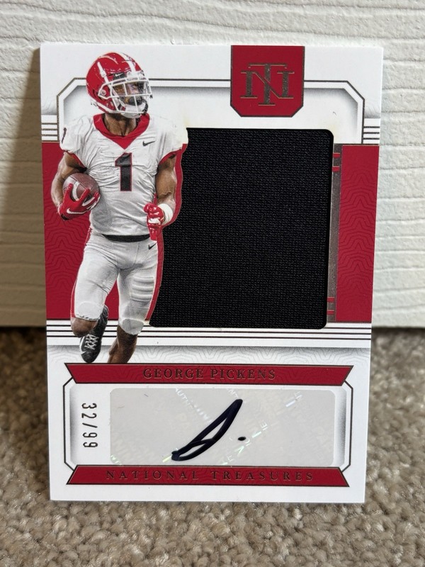 2024 Panini National Treasures Collegiate George Pickens Patch Auto /99 #SS-GPS
