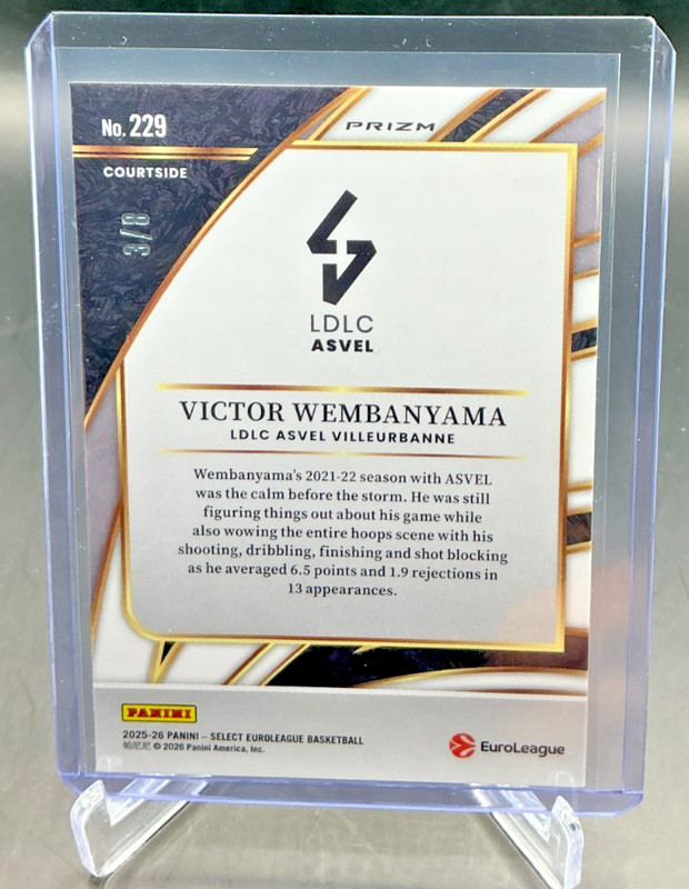 2025/26 Panini Select Euroleague VICTOR WEMBANYAMA Dragon Scale Prizm 3/8 #229 view 2