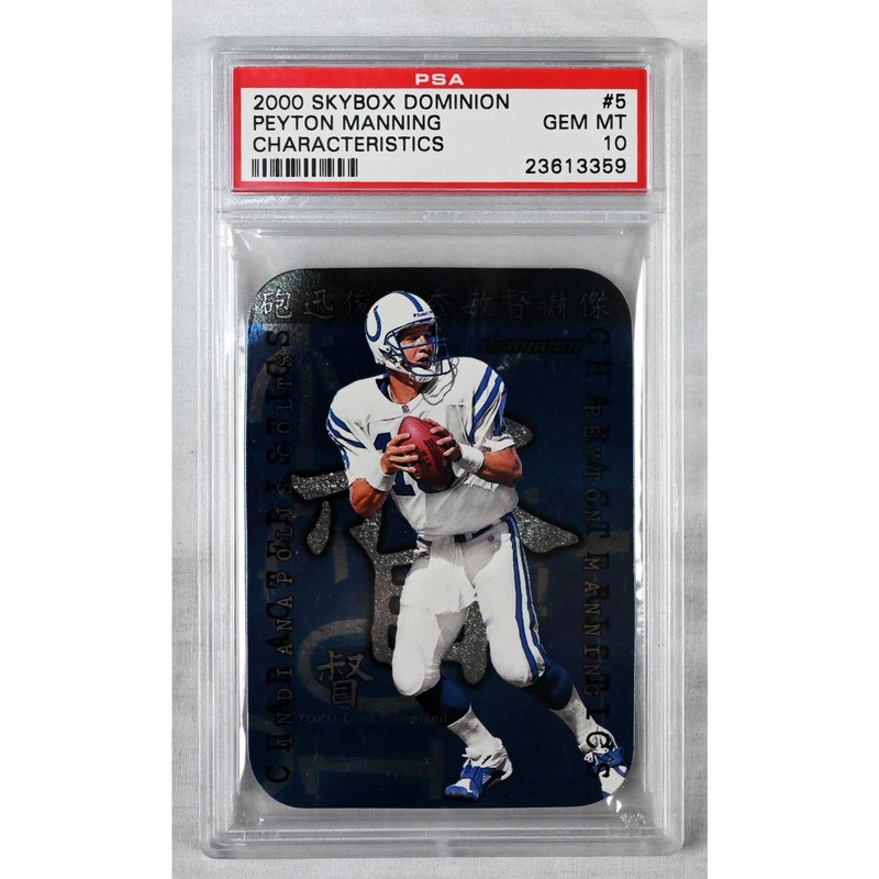 2000 Skybox Dominion #5 Peyton Manning PSA 10 Characteristics Colts