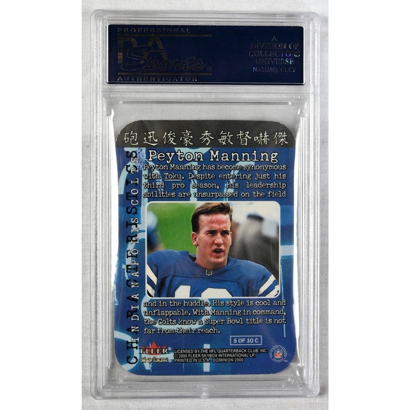 2000 Skybox Dominion #5 Peyton Manning PSA 10 Characteristics Colts view 2