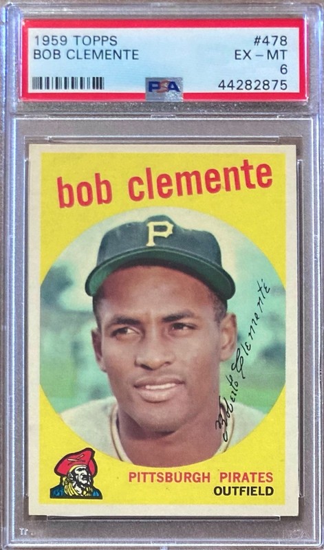 1959 Topps #478 Roberto Bob Clemente PSA 6 EX-MINT