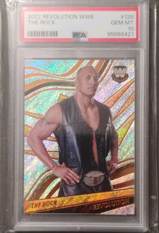 Panini 2022 Revolution WWE Legends The Rock #128 Hologram PSA 10 Gem 💎 