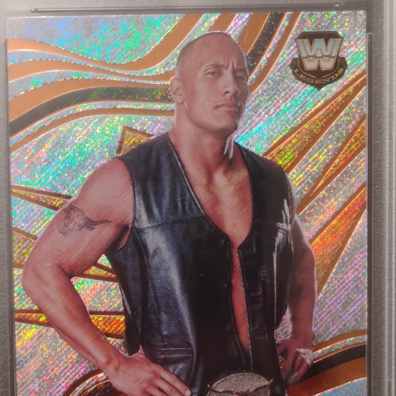Panini 2022 Revolution WWE Legends The Rock #128 Hologram PSA 10 Gem 💎  view 2