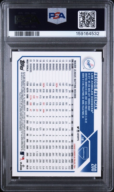 2023 Topps Chrome Sapphire Edition - Freddie Freeman #200 PSA 10 - Pre-Sale view 2