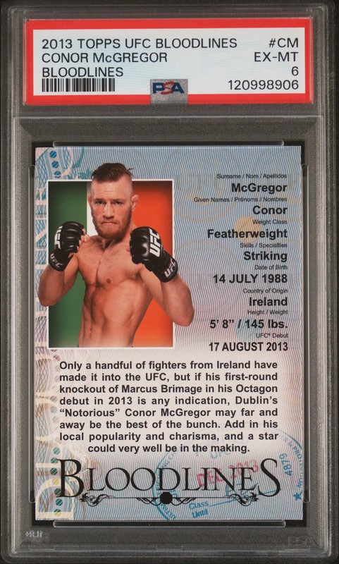 CONOR MCGREGOR - 2013 Topps UFC Bloodlines Rookie PSA 6 #CM