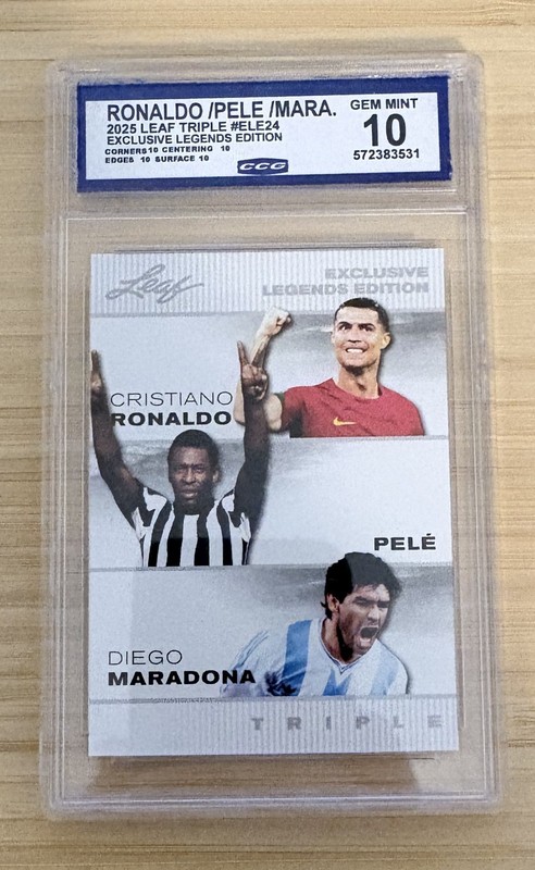 2025 Leaf Triple Exclusive RONALDO / PELE / MARADONA Legends CCG GEM MINT 10