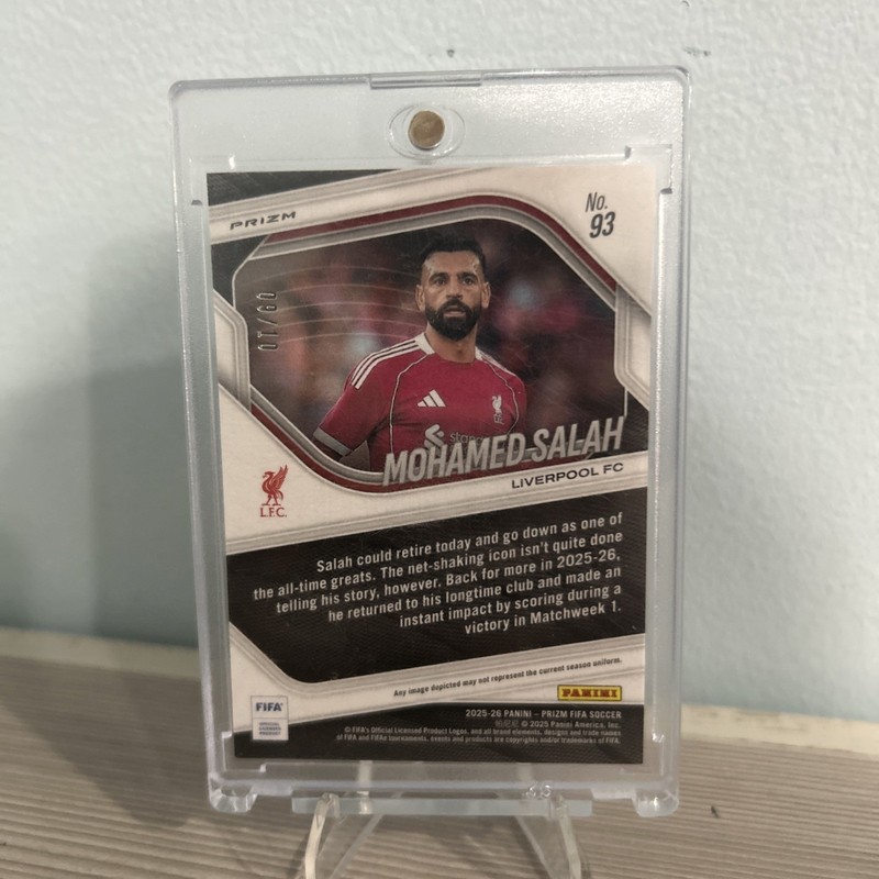 Mohamed Salah 2025-26 Prizm Soccer Gold /10  view 2