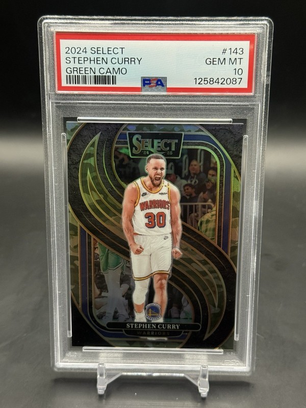2024 Panini Select Green Camo STEPHEN CURRY 119/125 PSA 10 WARRIORS 🔥CHEF🔥