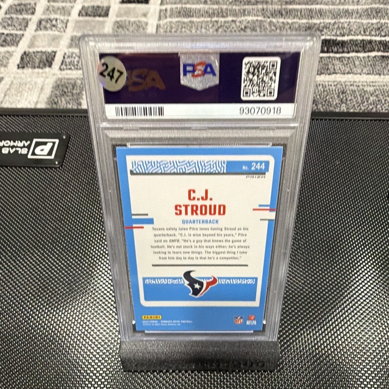 Panini 2023 Donruss Optic Rated Rookie C.J. Stroud Purple Shock #244 PSA 10 view 2
