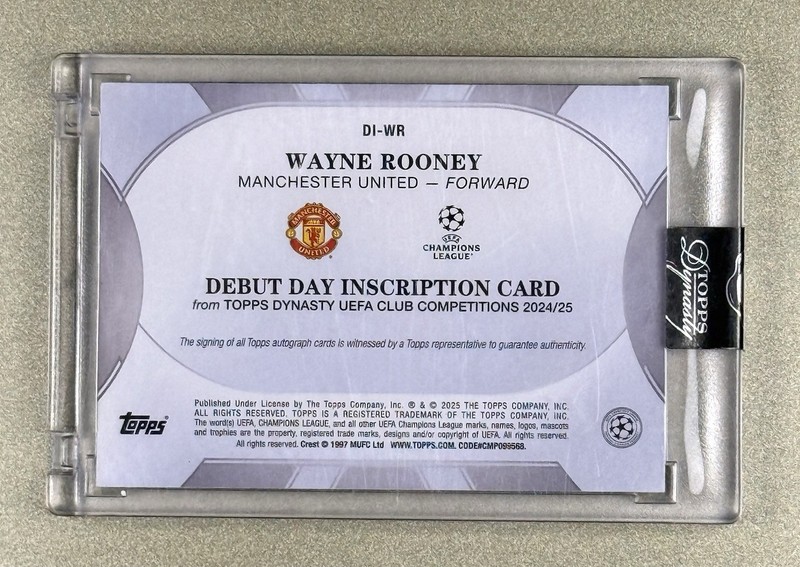 2024-25 Topps Dynasty UEFA Wayne Rooney Debut Day Auto /5 Man United view 2