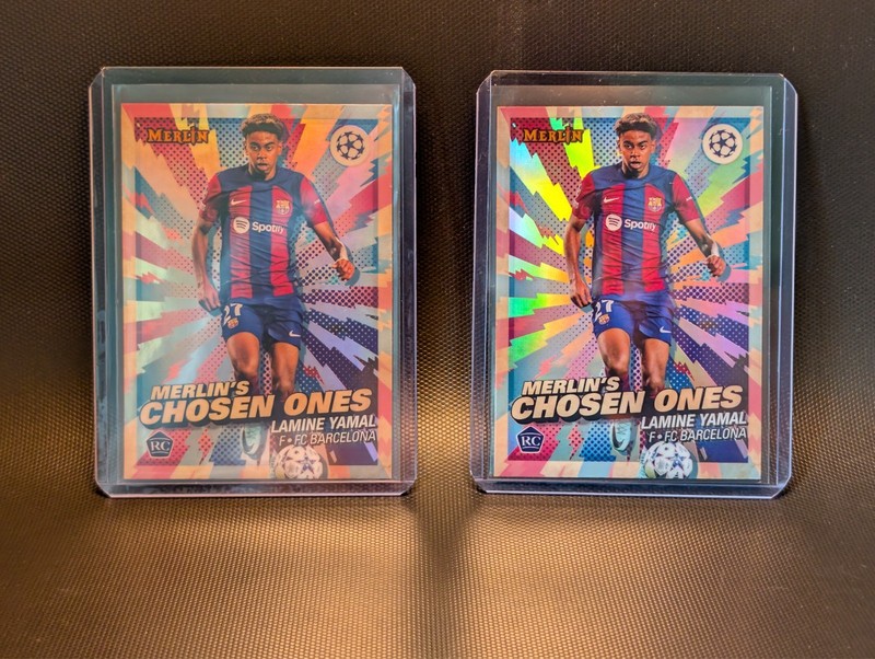 2023-24 Topps Merlin Lamine Yamal RC Rookie Chosen Ones Sliver Lot of 2