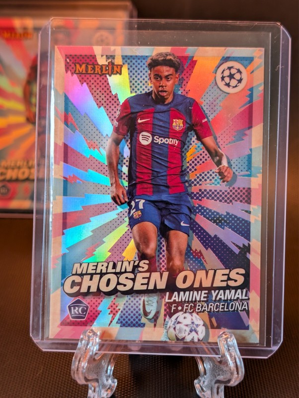 2023-24 Topps Merlin Lamine Yamal RC Rookie Chosen Ones Sliver Lot of 2 view 2
