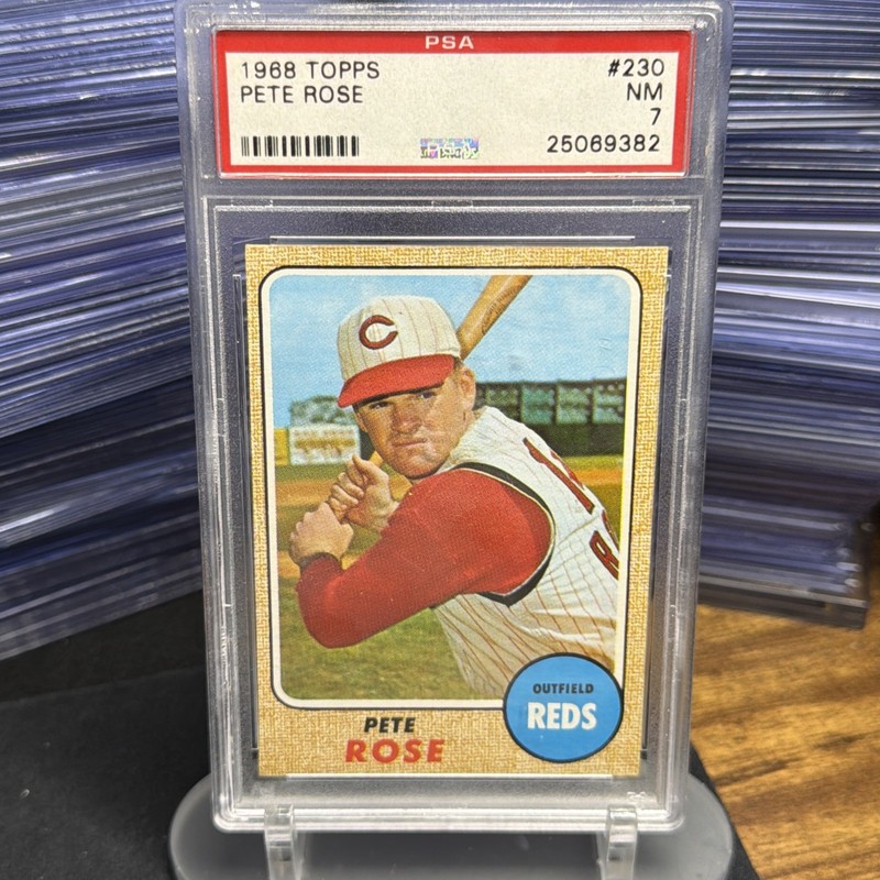 1968 Topps Pete Rose #230 PSA 7 Reds HOF Vintage Baseball Card