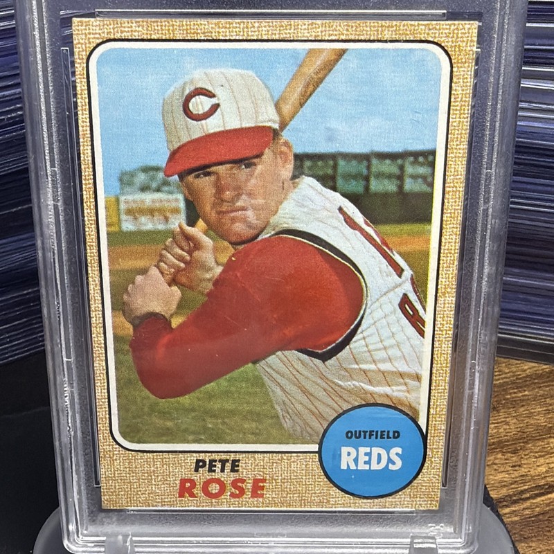 1968 Topps Pete Rose #230 PSA 7 Reds HOF Vintage Baseball Card view 2