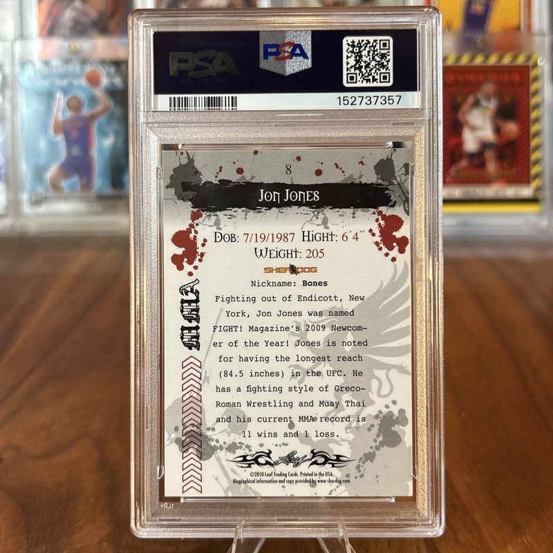 PSA 10 2010 Leaf MMA - Jon Jones #8 RC view 2