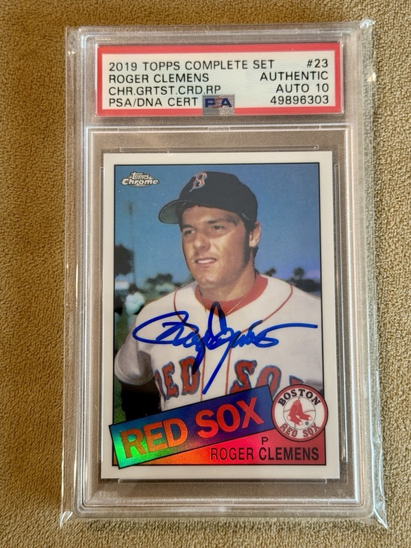 2019 TOPPS CHROME #23 (Rookie Reprint) ROGER CLEMENS Auto PSA 10 Auto