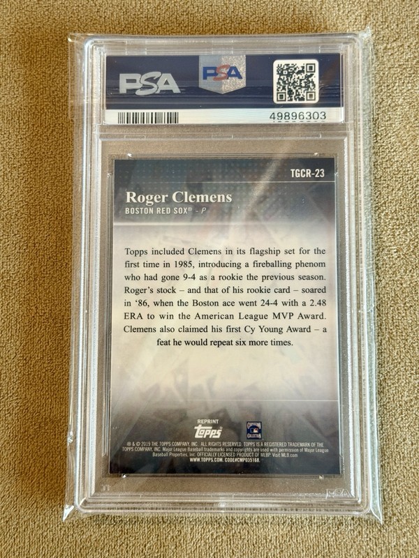 2019 TOPPS CHROME #23 (Rookie Reprint) ROGER CLEMENS Auto PSA 10 Auto view 2