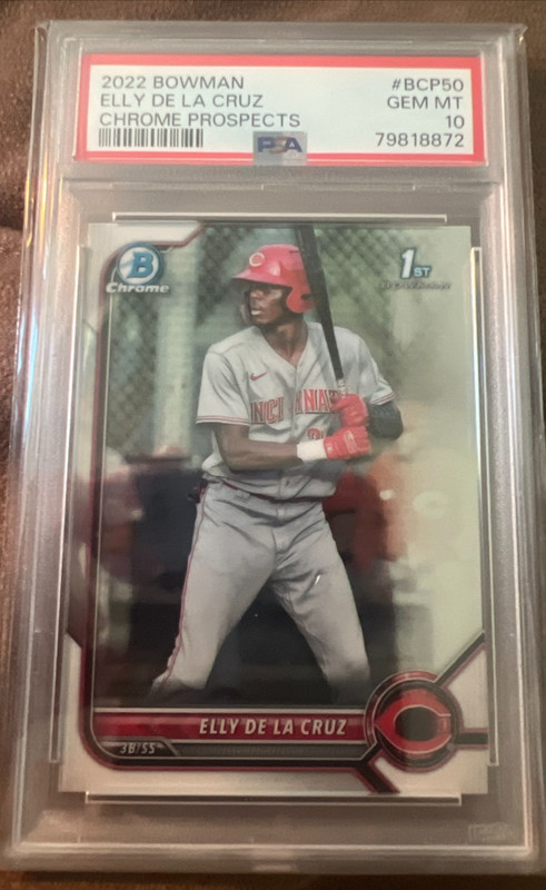 Elly De La Cruz 2022 Bowman Chrome 1st Bowman Prospect PSA 10 RC Reds Rookie view 1