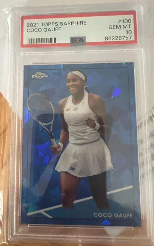 2021 Topps Chrome Sapphire Tennis Coco Gauff Rookie #100 PSA 10