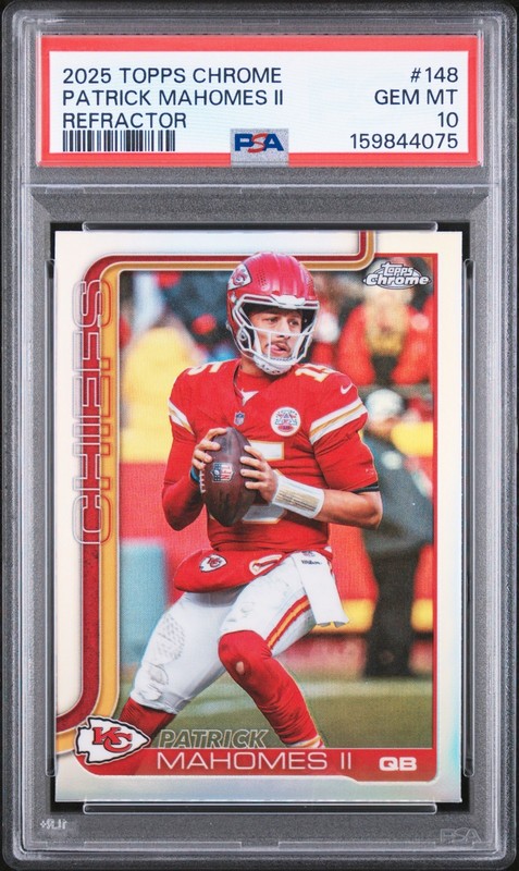 2025 Topps Chrome Patrick Mahomes Refractor Chiefs PSA 10