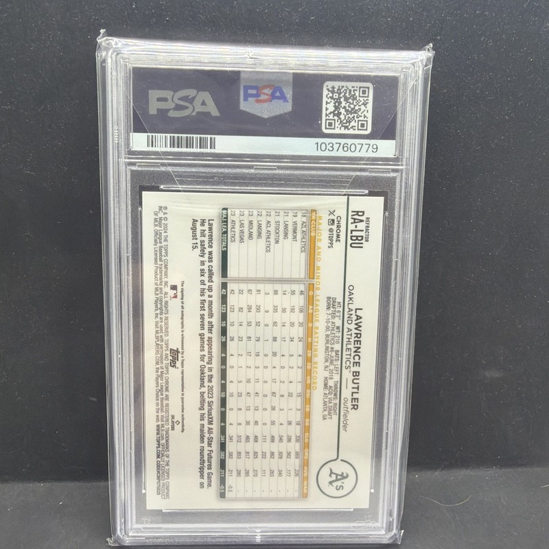 2024 Topps Chrome Lawrence Butler Refractor Rookie Auto /499 RC Rookie PSA 9 🔥 view 2