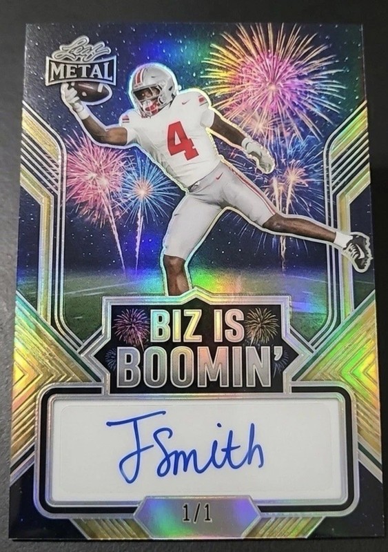 2026 Leaf Metal Jeremiah Smith "BIZ IS BOOMIN” 1/1 One-of-One Auto | Buckeyes