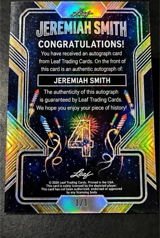 2026 Leaf Metal Jeremiah Smith "BIZ IS BOOMIN” 1/1 One-of-One Auto | Buckeyes view 2