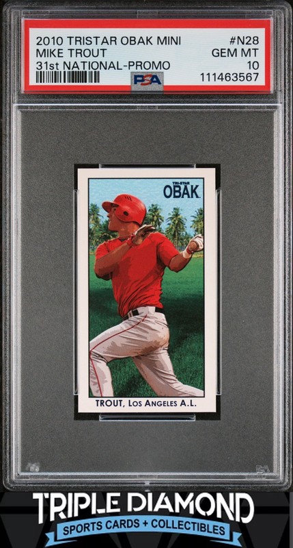 2010 Tristar Obak Mini 31st National Promo #N28 Mike Trout PSA 10 Gem MT AC996