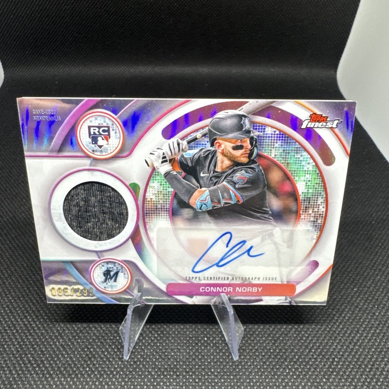 2025 Topps Finest Connor Norby Finest Rookie Patch Auto /299 Game Used Relic view 1