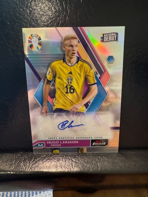 2023 Topps Finest Road to UEFA Euro 2024 Hugo Larsson RC Auto #BCA-HL