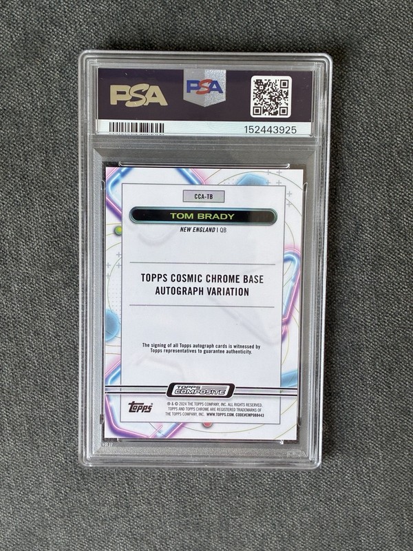 2023 Tom Brady Topps Chrome Cosmic Red Flare Auto Red 1/2 Jersey # PSA 9 AUTO 9 view 2