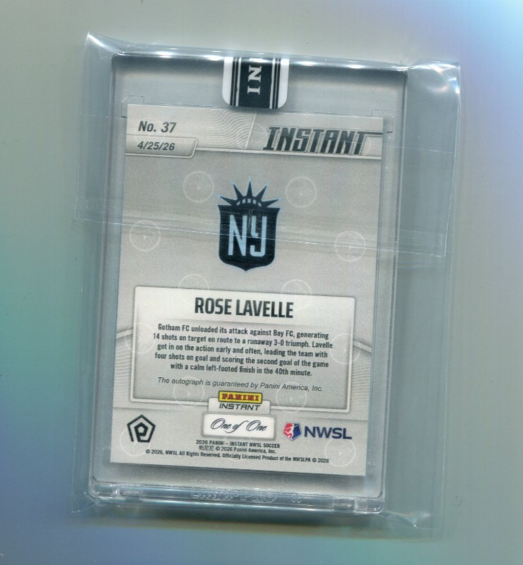2026 Panini Instant NWSL Soccer Autographs Galaxy Rose Lavelle Auto 1/1  Gotham view 2