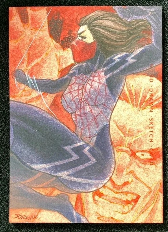 1/1 Silk Marvel Finding Unicorn Hand Drawn Sketch Card Artist Auto Spiderman