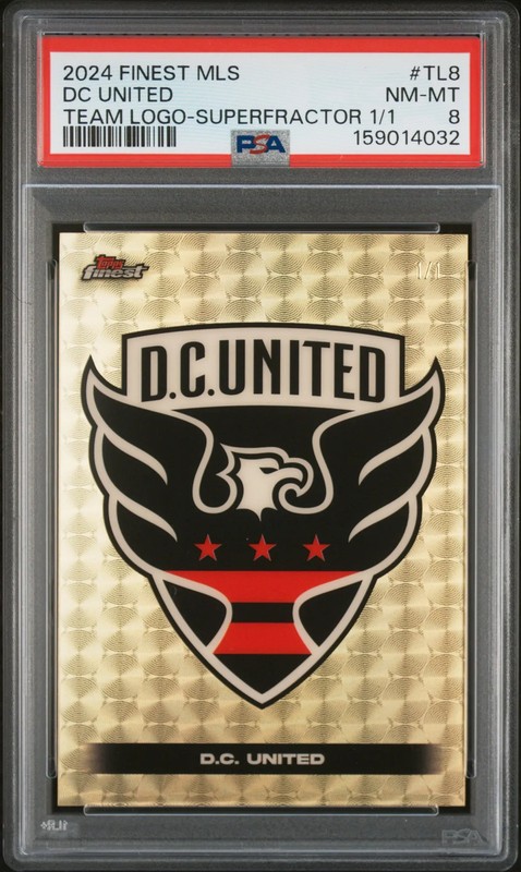 DC United - 2024 Topps Finest MLS Team Logo Superfractor PSA 8 1/1