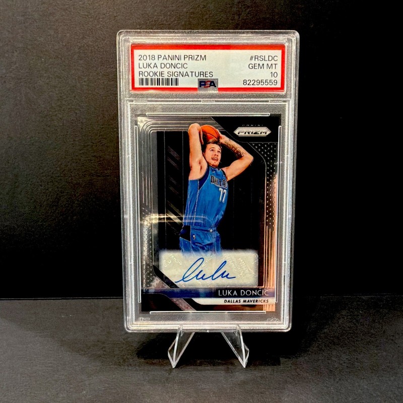 2018-19 Prizm Luka Doncic RC Auto Rookie Signatures PSA 10 GEM Mavericks #RS-LDC view 2
