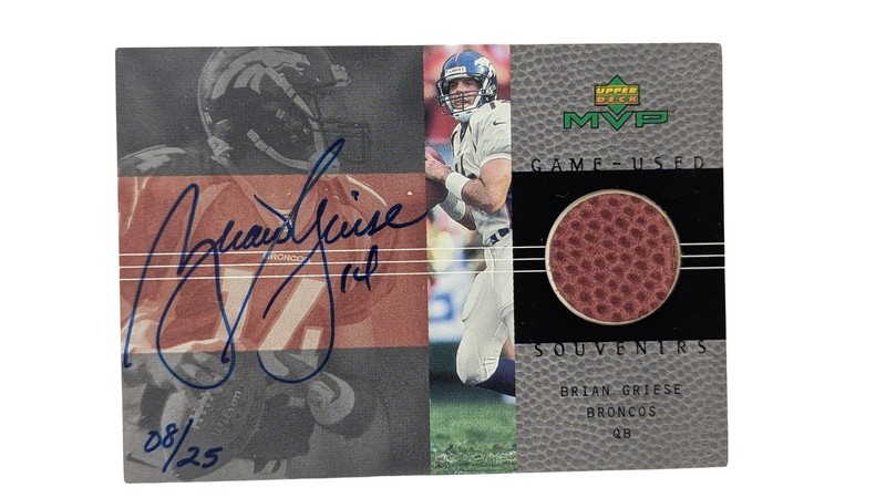 2000 Upper Deck MVP Brian Griese Game-Used Souvenirs Auto 08/25 #BG-A